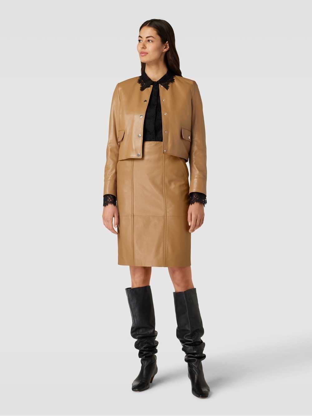 New BOSS Seleni Leather Pencil Skirt - Picture 13 of 16